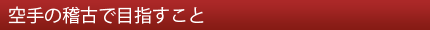 空手の稽古で目指すこと